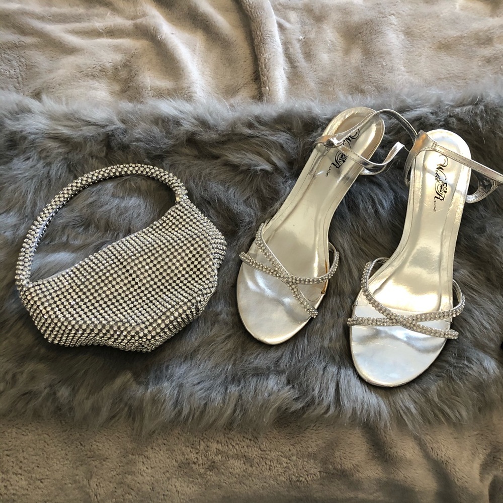 Silver & Rhinestone Evening Wear Accessory bundle